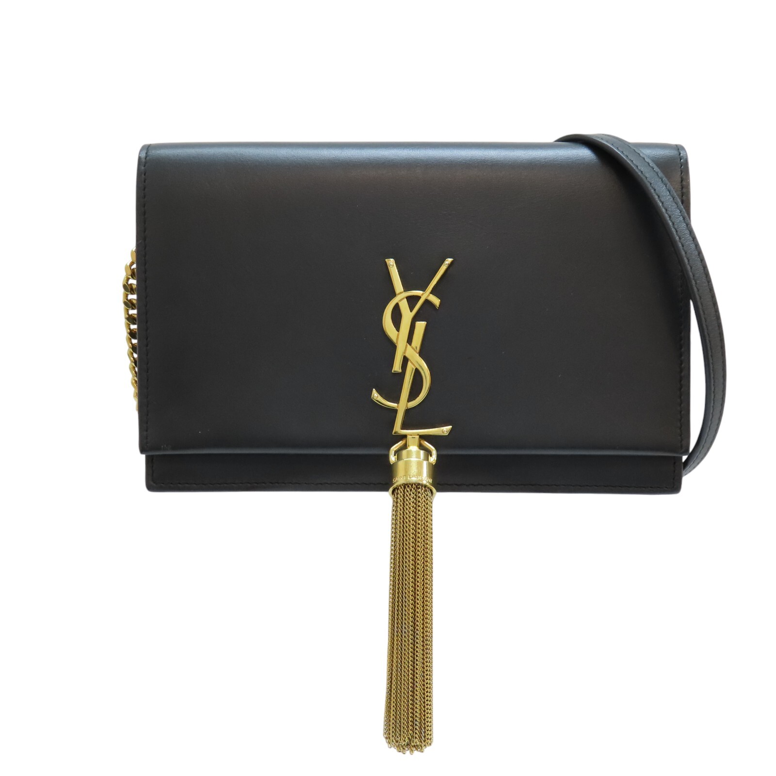 Borsa a tracolla SAINT LAURENT Kate catena pelle verde intenso 452159