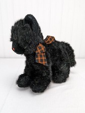 Russ Berrie Burnside Black Cat Plush Stuffed Animal 9" Orange Nose Sparkle