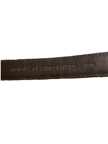 Leather Belt Brown Oil Tanned Cowhide Woven  Size 38/95 Vtg - Picture 4 of 5