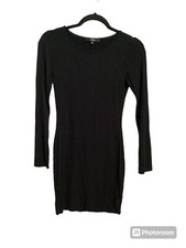 Lulu’s Black Long Sleeve Bodycon Jersey Mini Dress XS
