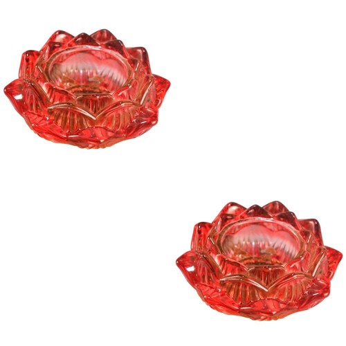2 Pack Lotus-Leuchter Kerzenhalter Votivkerzenhalter Aus Farbigem Glas