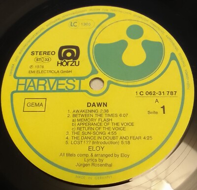ELOY Dawn (1976) LP GER EX+ Original Cover fehlt!