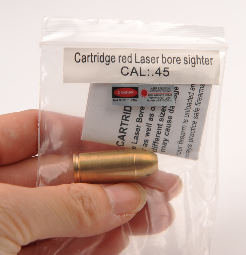 CAL.45ACP Red Dot Laser Bore Sighter Brass Caliber Cartridge Boresight