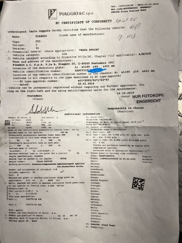 Benzintank Abdeckung Hinten Vespa Sprint 50 4-Takt C53 Bj. 14-18 22573 - Bild 10 von 10