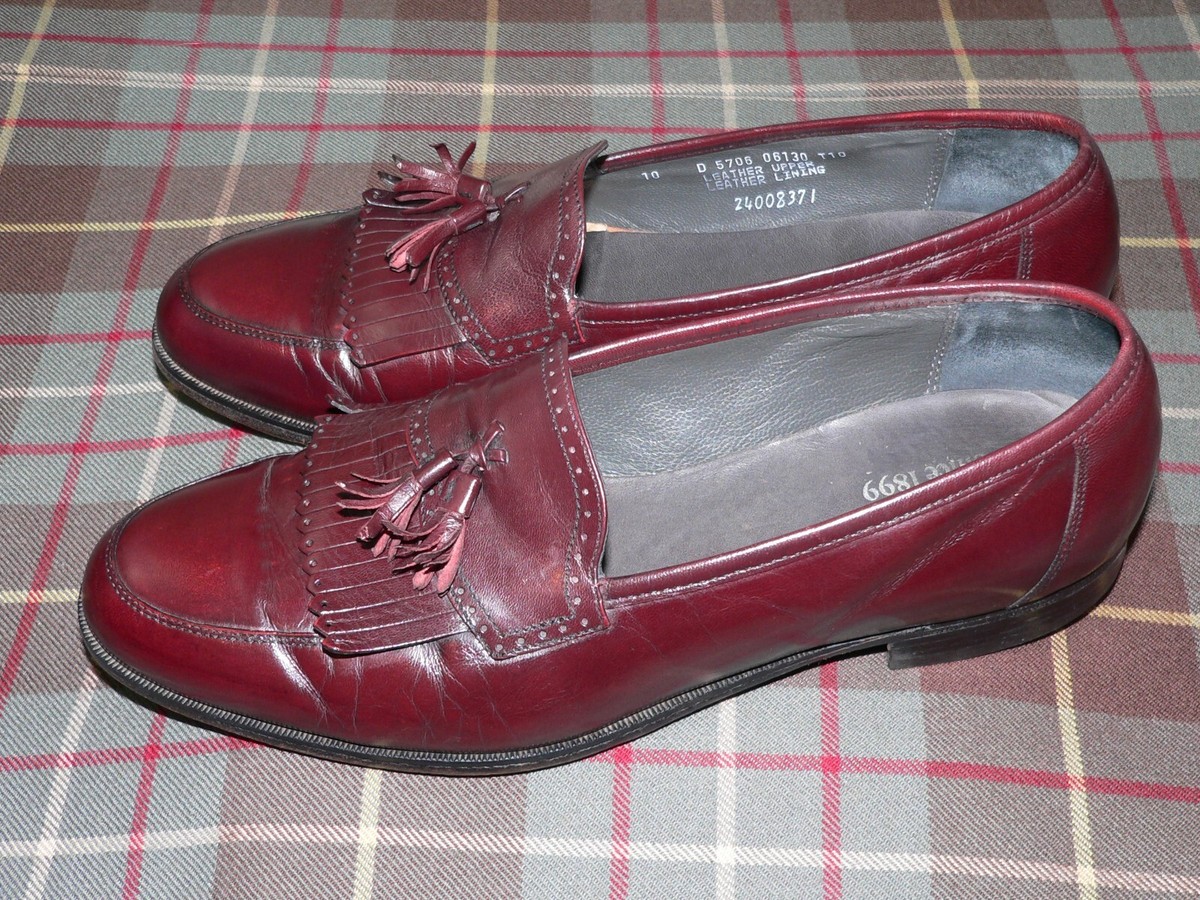 Mens Burgundy Cordovan Tassel Kiltie Loafers 100% Leather 8 Rockport Shoes Kiltie Tassel Loafer Men 9.5 Burgundy Slip On  main image 2