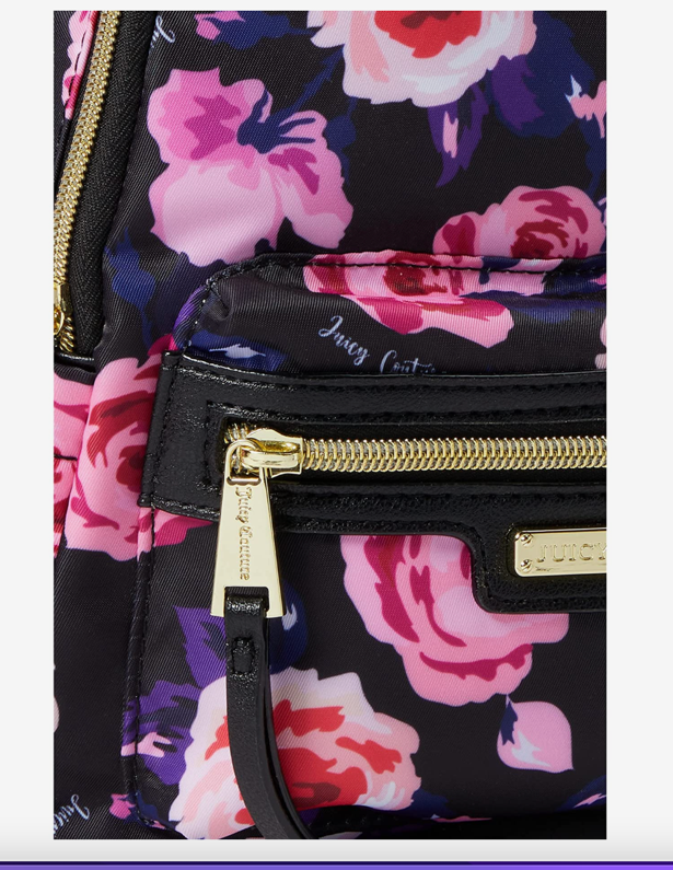 BNWTS Juicy Couture Rosie Mini Backpack Black Flower  display picture 3