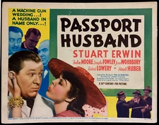 PASSPORT HUSBAND Original Movie Lobby Card Poster Stuart Erwin Joan Woodbury TC