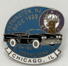 Flemington New Jersey Elks Lodge 1928 BPOE Benevolent Order Enamel Hat Pin