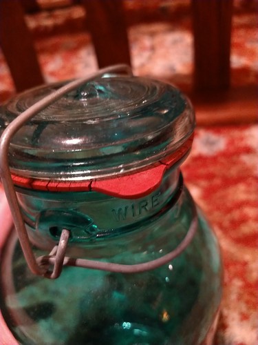 Vintage Ball Mason Blue Half Gallon Jar with Lid Seal and Handle - Picture 6 of 12