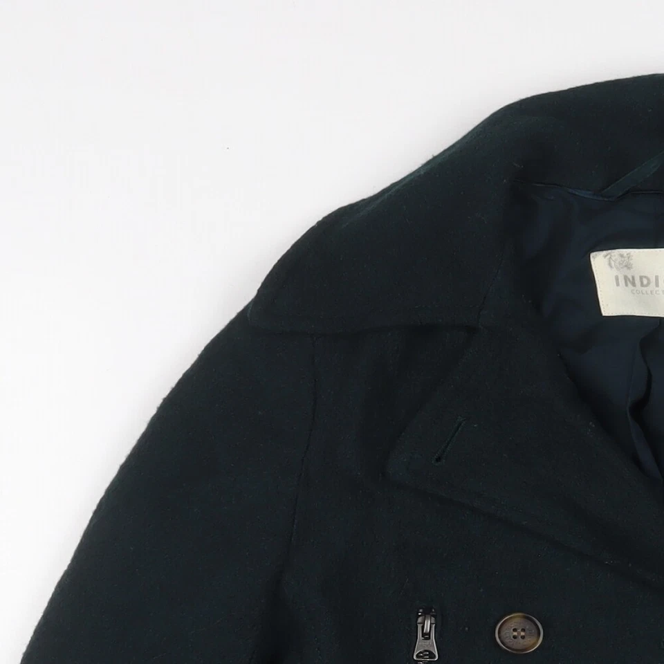 Chaqueta militar verde índigo para mujer talla 10 botones - bolsillos con cremallera Foto 3 de 4