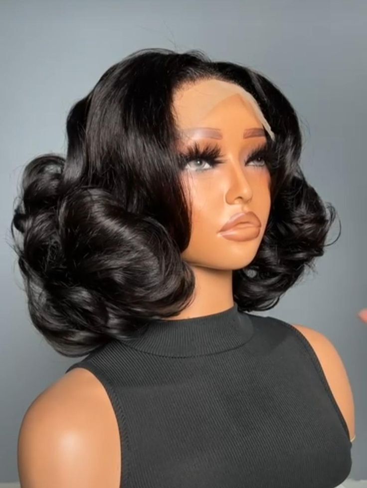 Short Loose Wave Brazilian Human Hair 13x4 Lace Front Wigs  display picture 3