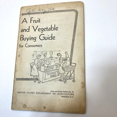 Vintage 1955 Fruit & Vegetable Buying Guide #21 US Dept of Agriculture Booklet 