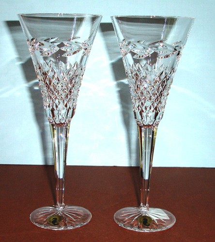 Nuevo par de flautas de champán Waterford Ireland Muriel 9 oz Live A Crystal Life - Imagen 3 de 9