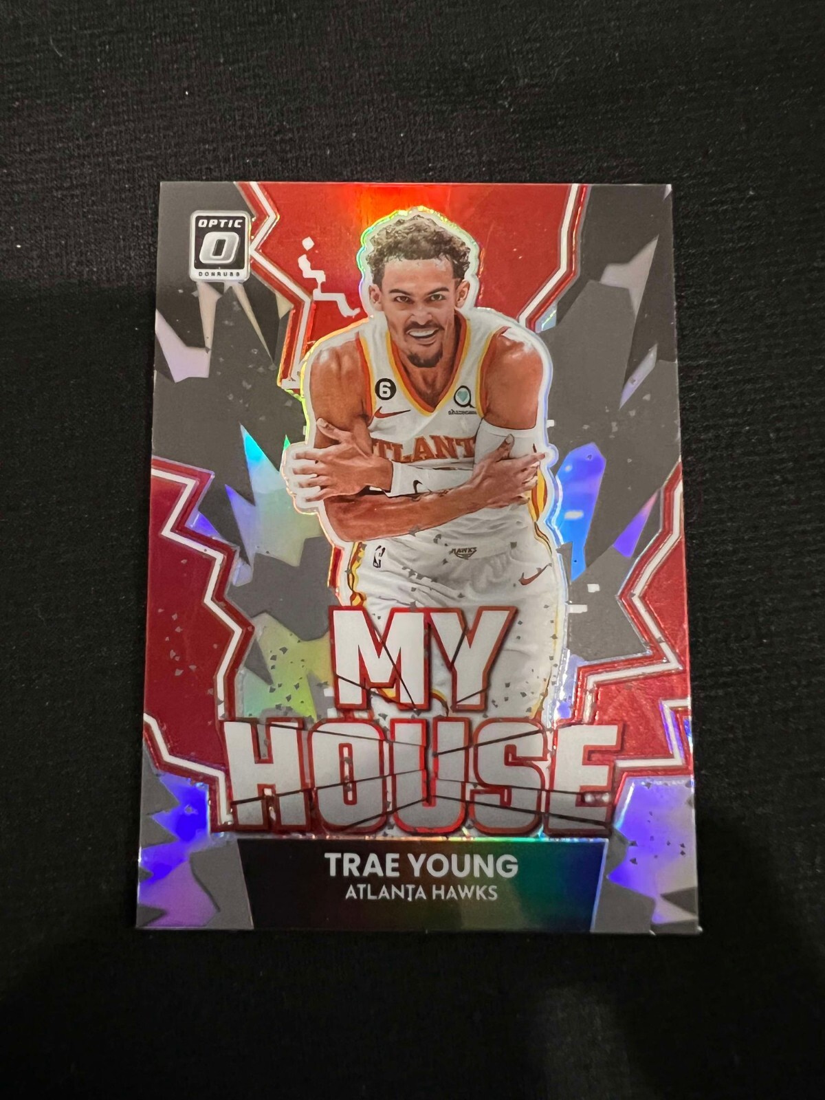 TRAE YOUNG Atlanta Hawks 2022-23 Panini Donruss Optic My House Holo Prizm #7 NBA