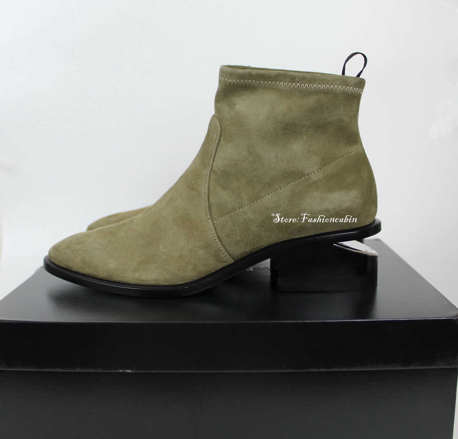 NEW ALEXANDER WANG Kori Suede Bootie Shoes, KHAKI SUEDE, EUR 36 image 4