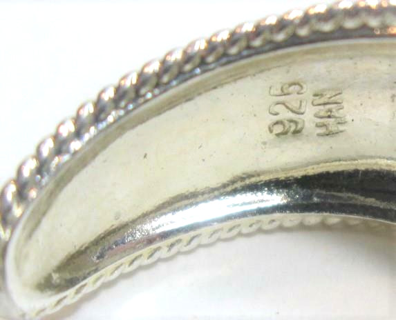 HAN 925 Sterling Silver Solid Etched Leaf Flower … - image 2