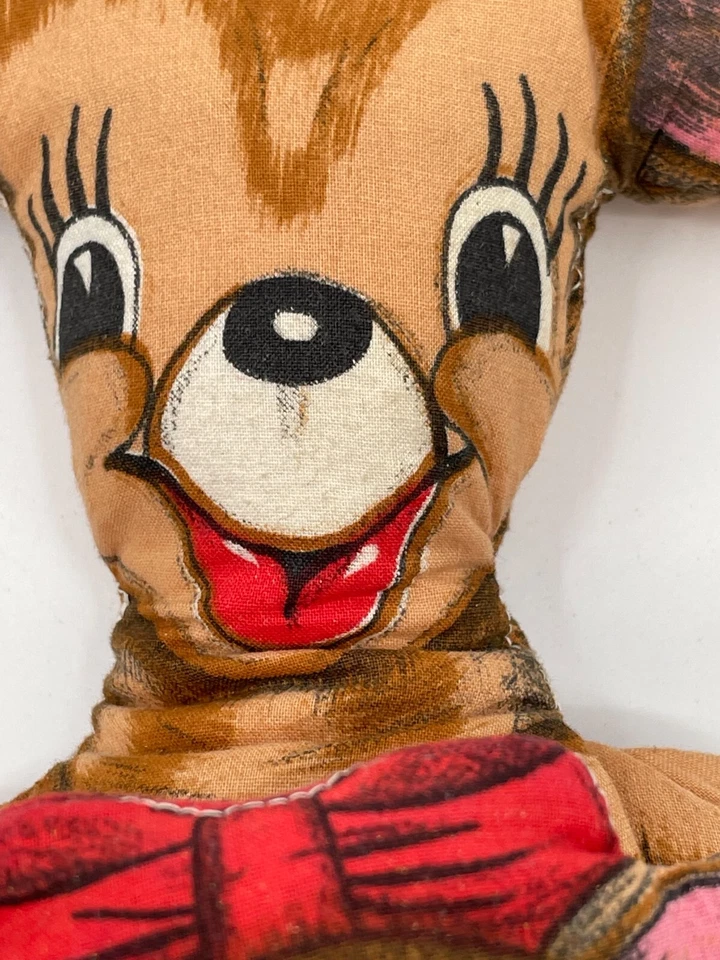 Vintage Kangaroo Family Cut N Sew Panel Finished Stuffed Pillow Toy 1960s - Image 3 of 4