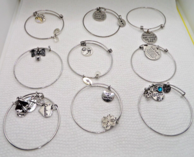Silver Adjustable Bracelets Expandable Bangle/Charms Pieces