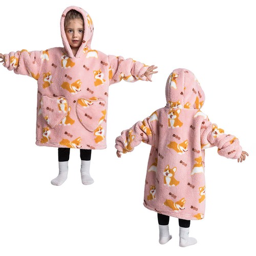 Übergroße Kapuzendecke Hoodie - Fleece Decke Mit Tasche Für Kinder & Erwachsene