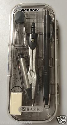 8 Piece Math Tool Set Mechanical Pencil Compass Ruler 