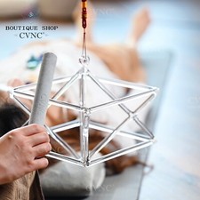 CVNC 6 inch Merkaba Star Clear Crystal Singing Pyramid for