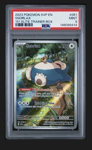 2023 POKEMON SVP EN-SV BLACK STAR PROMO 151 ELITE TRAINER BOX #051 SNORLAX PSA 9
