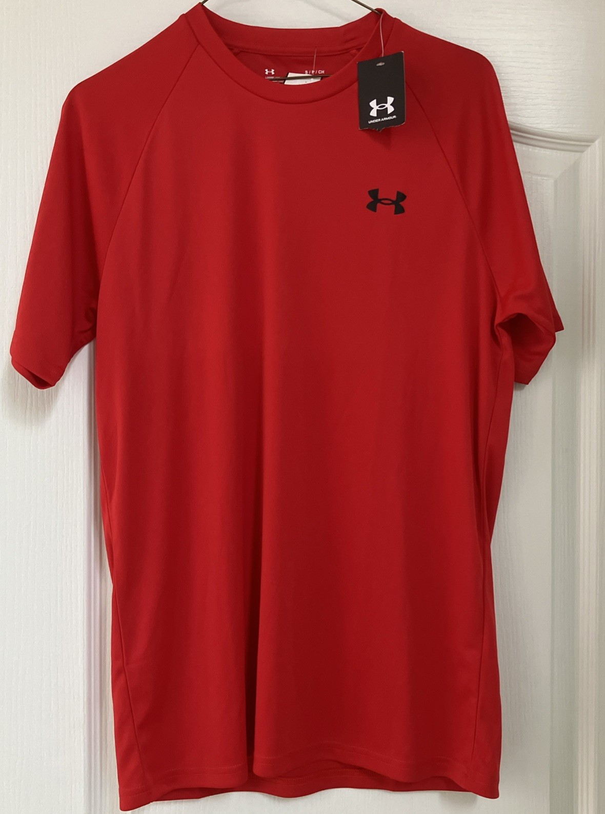 NWT Men's Under Armour LOOSE Fit Tech Vent Short Sleeve Red Shirt Size S