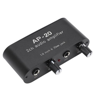 2 Channel Sound Amplifier Balanced 1/4in 6.35mm Gain Independent Adjustment SET
