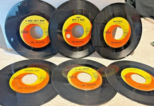 Beatles 45 lot of 6 Capitol Orange Swirl ; Paperback..., Slow Down, Hard Day ni