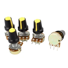 5Pcs 10K OHM 3 Terminal Linear Taper Rotary Audio B Type Potentiometer Height 36
