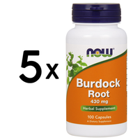 5 X NOW Foods Burdock Root, 430Mg - 100 Capsules (109,90 Eur/Kg)