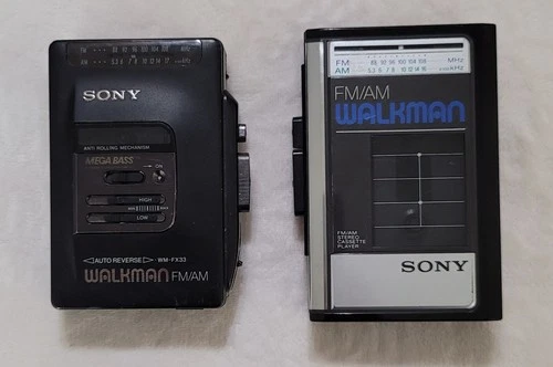 Vintage Sony Walkman cassette player AM/FM  WM-F31 F41 F42 - LOT of 2 - PARTS