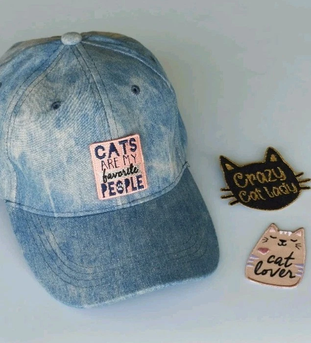 Simplicity Crazy Cat Lady applique Iron on Featuring a Black Cat With Gold 3"X3" - Image 4 of 4