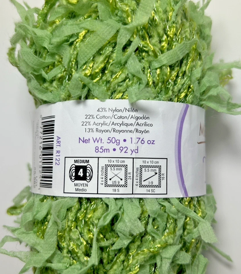 Hilo Modo Dea TUTU Nylon Algodón Acrílico Verde Pera 3651 92 Yardas Crochet Foto 3 de 4