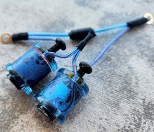1" 8-32 Tattoo Machine Parts Coils 8 Wrap Light Blue Washers Filigree Candy Blue