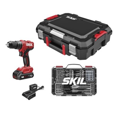 Skil 20V Brushless Cordless Hammer Drill Set With 75 Piece Bit Set Included