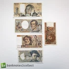 FRANCE: Set of 5 French Franc Banknotes.