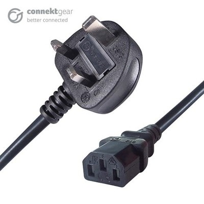 connektgear 1m UK Netzkabel UK Stecker auf C13 Buchse
