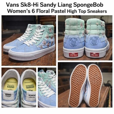 Vans Sk8-Hi Sandy Liang SpongeBob Women s 6 Floral Pastel High Top Sneakers