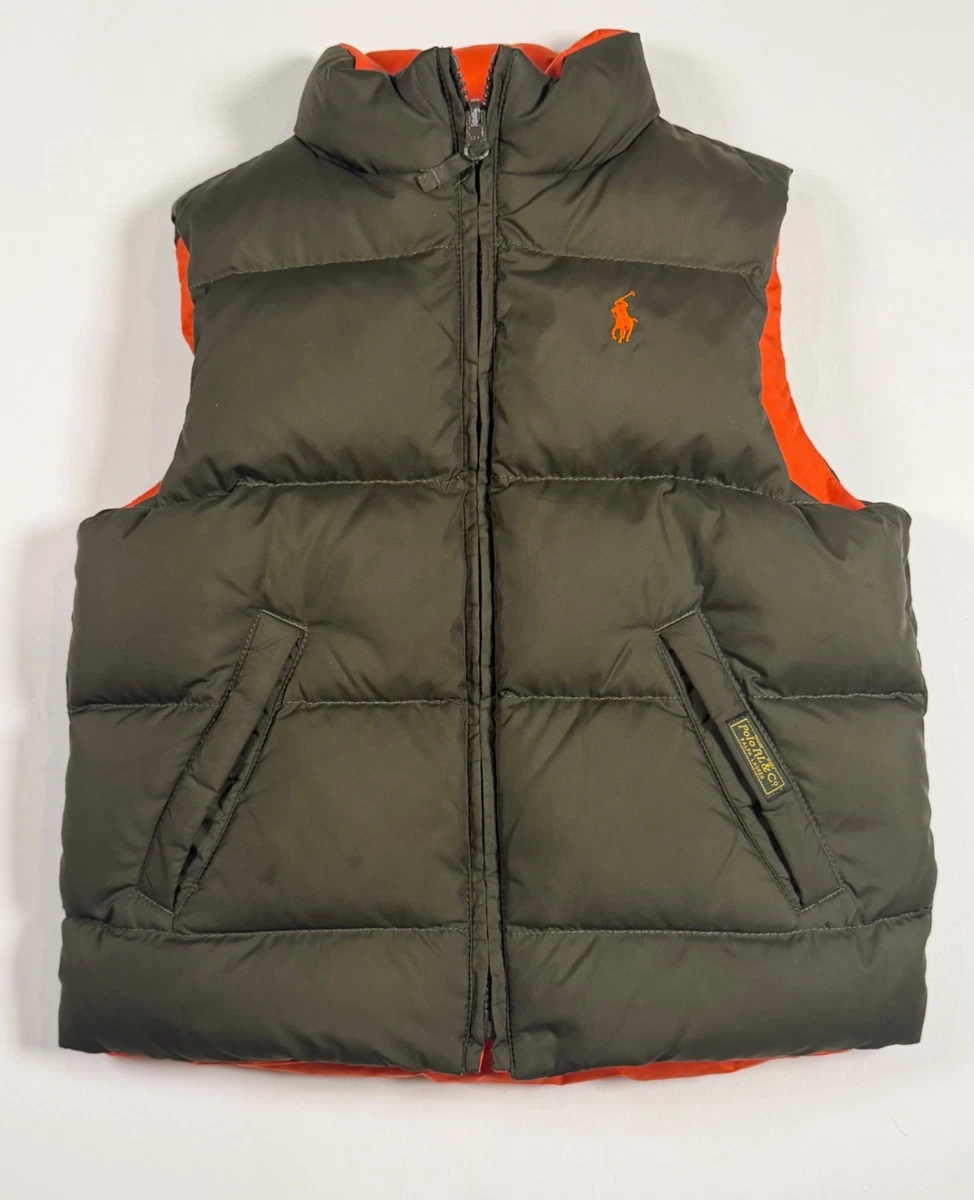 Polo down vest! Olive green/Orange