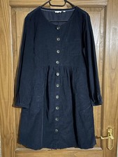 FatFace Women’s Navy Needlecord Button Down Cotton Dress Size 14