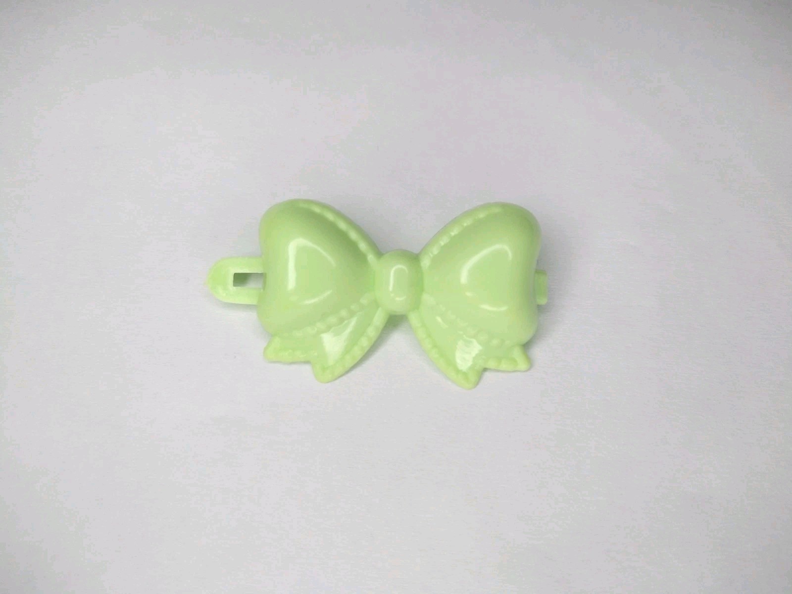 Vintage Goody Snap Tight Light Green Bow Barrette 1980s 90s Hair Clip