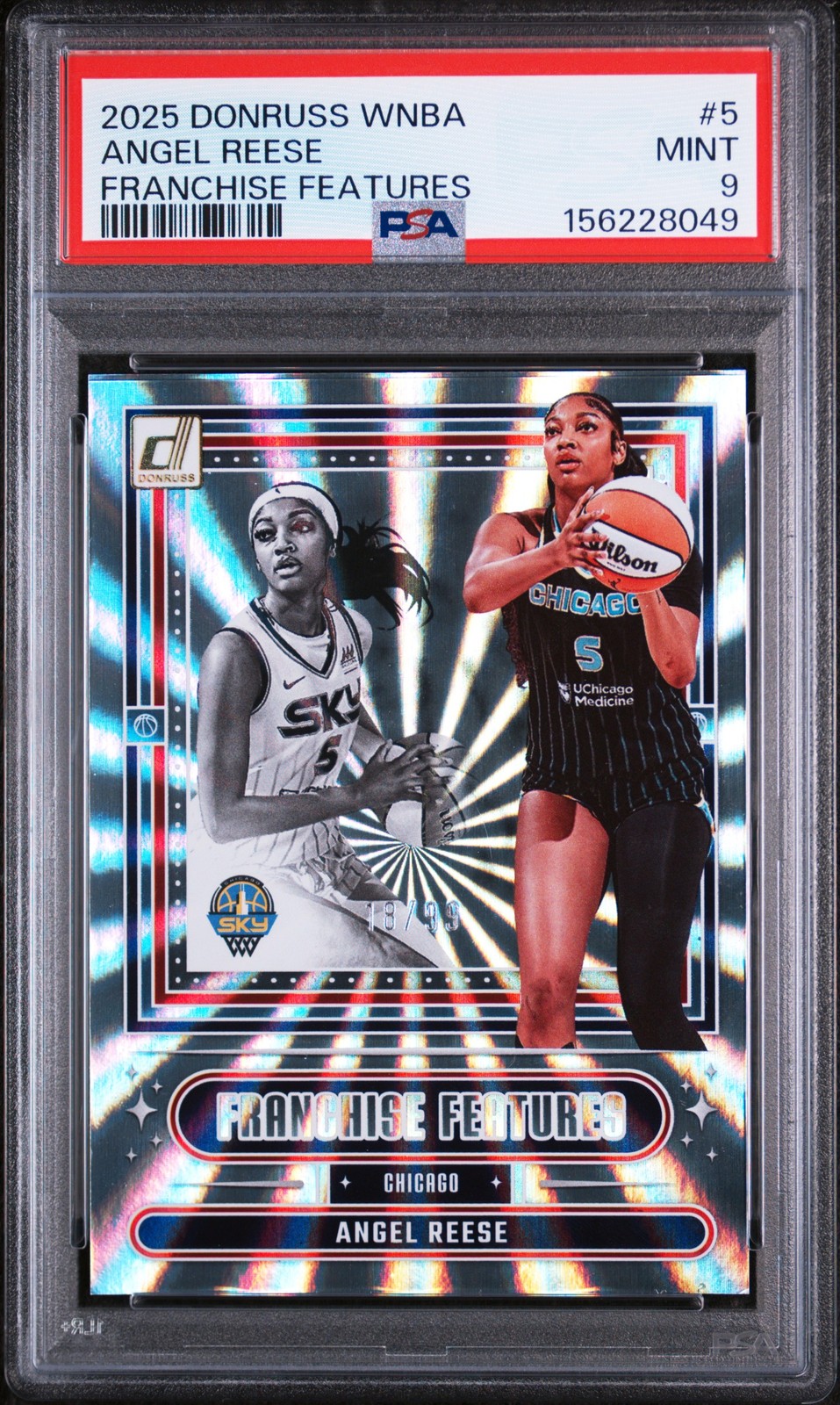 2025 PANINI DONRUSS WNBA FRANCHISE FEATURES #5 ANGEL REESE PSA 9