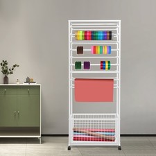 Double-Sided Ribbon Holder Organizer Rack,Metal Large Capacity Ribbon Stand