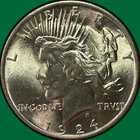 1924 Peace Dollar Brilliant Uncirculated BU Coin #38733