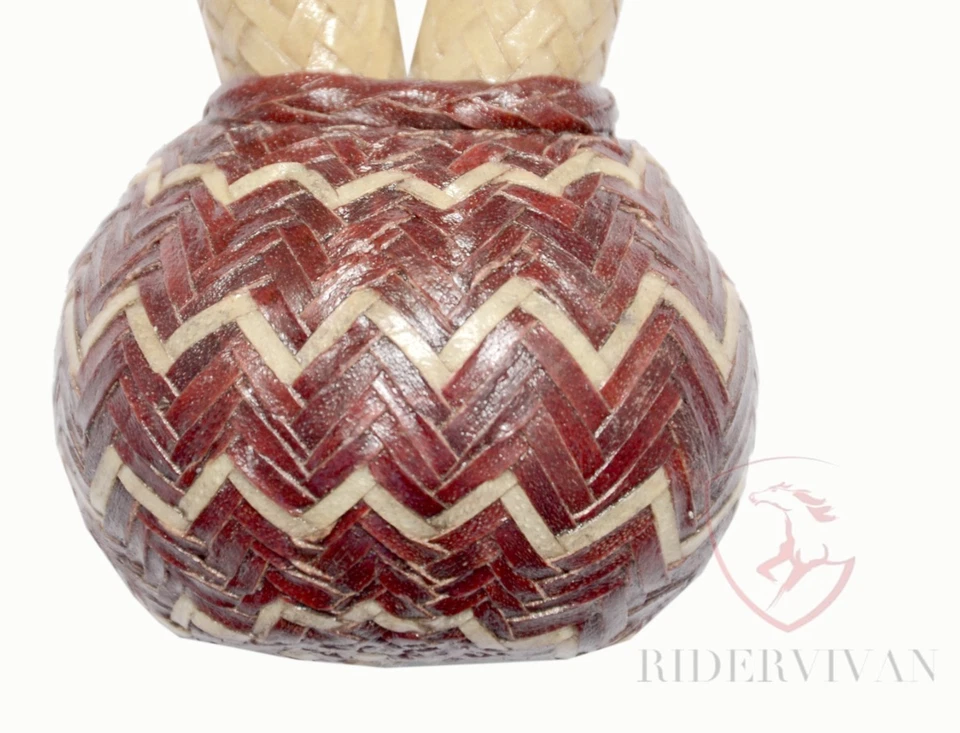 Bosal trenzado de 40 trenzas, bosal de cuero crudo de cereza natural y castaño, bosal de 11 pulgadas. Foto 4 de 4