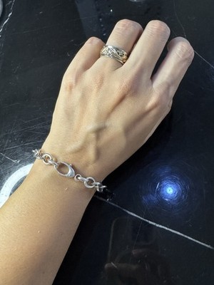 Authentic Gucci Sterling Silver Link Chain Bracelet 7 Inches