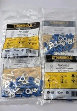 STA-KON, Panduit Ring Terminals. Four (4)Packs,100 Total.16-14 AWG ESV14 RB-Q.  