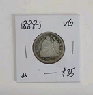 1888 S Seated Liberty Quarter 25C Circulated 90% Silver