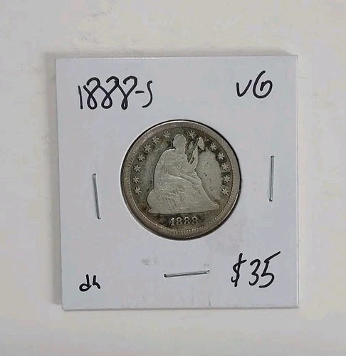 1888 S Seated Liberty Quarter 25C Circulated 90% Silver